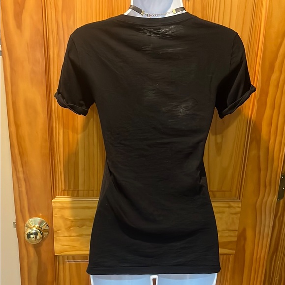 PINK Victoria's Secret Black Graphic Fitted Short Sleeve Tee - Picture 4 of 5